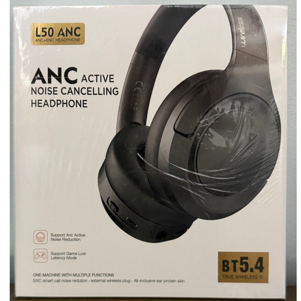 L50ANC Wireless Headphones Bluetooth 5.4 Noise Cancelling Black New Sealed