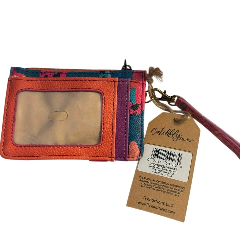 Catchfly Ladies Turquoise/Pink Stars & Cowgirl Hats Mini Wallet w/Wristlet NEW
