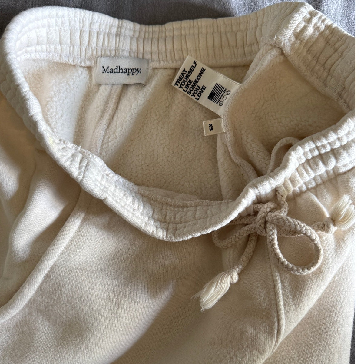 Madhappy Apple Pan Sweatpants Ivory Size Small Rare Collab Pristine Condition