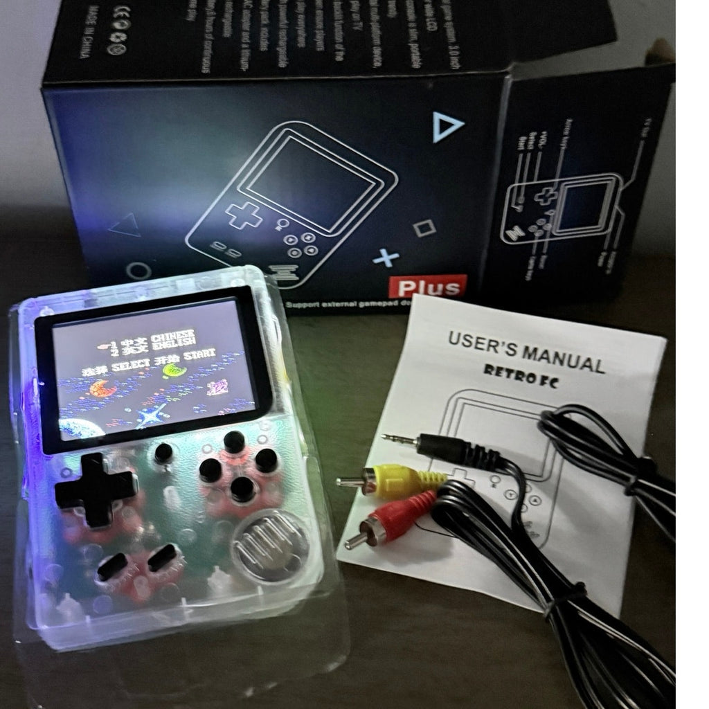 Game Box Plus- Hand Held Game System, 400 Games In 1 w/ Light Up Clear Case NIB