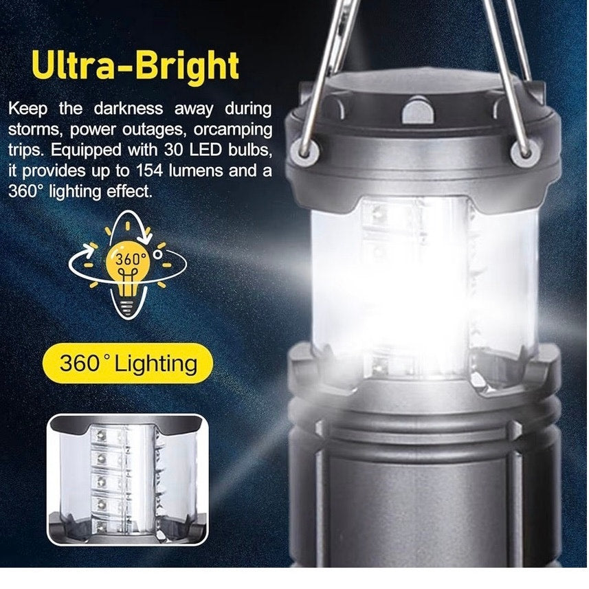 2-Pack LED Collapsible Portable  Durable Lanterns Ultra Bright, Long Lasting NIB