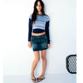 Madhhappy x Gap Baby Tee Coastal Blue Stripe Sz Small NWT Y2K Limited Edition