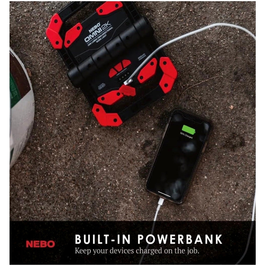 NEBO Omni 2K Powerful 2000 Lumen Directional Dual COB 6 Modes Power Bank SEALED