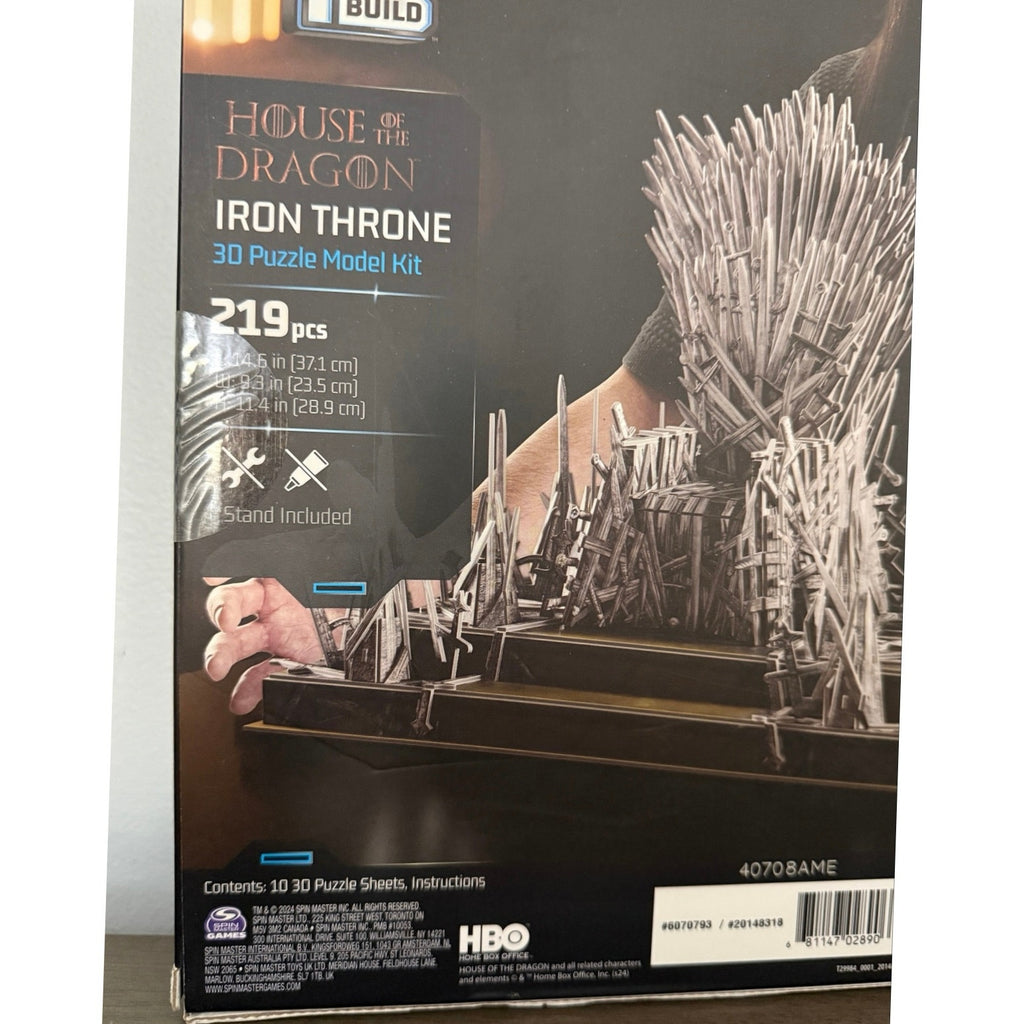 Game of Thrones Iron Throne 3D Model Kit 219pcs House of the Dragon Sealed Box