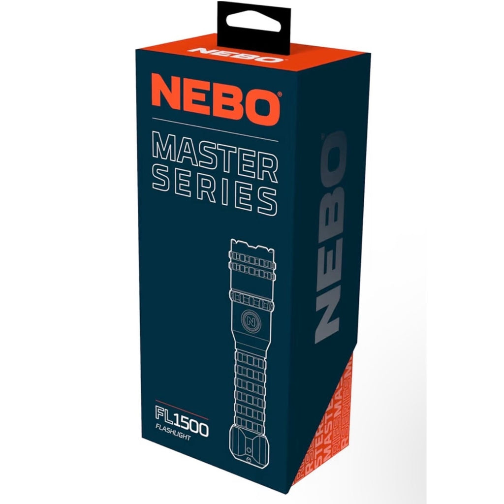 NEBO FL1500 Rechargeable Flashlight 1500 Lumens 5 Modes Magnetic Base 2X Zoom