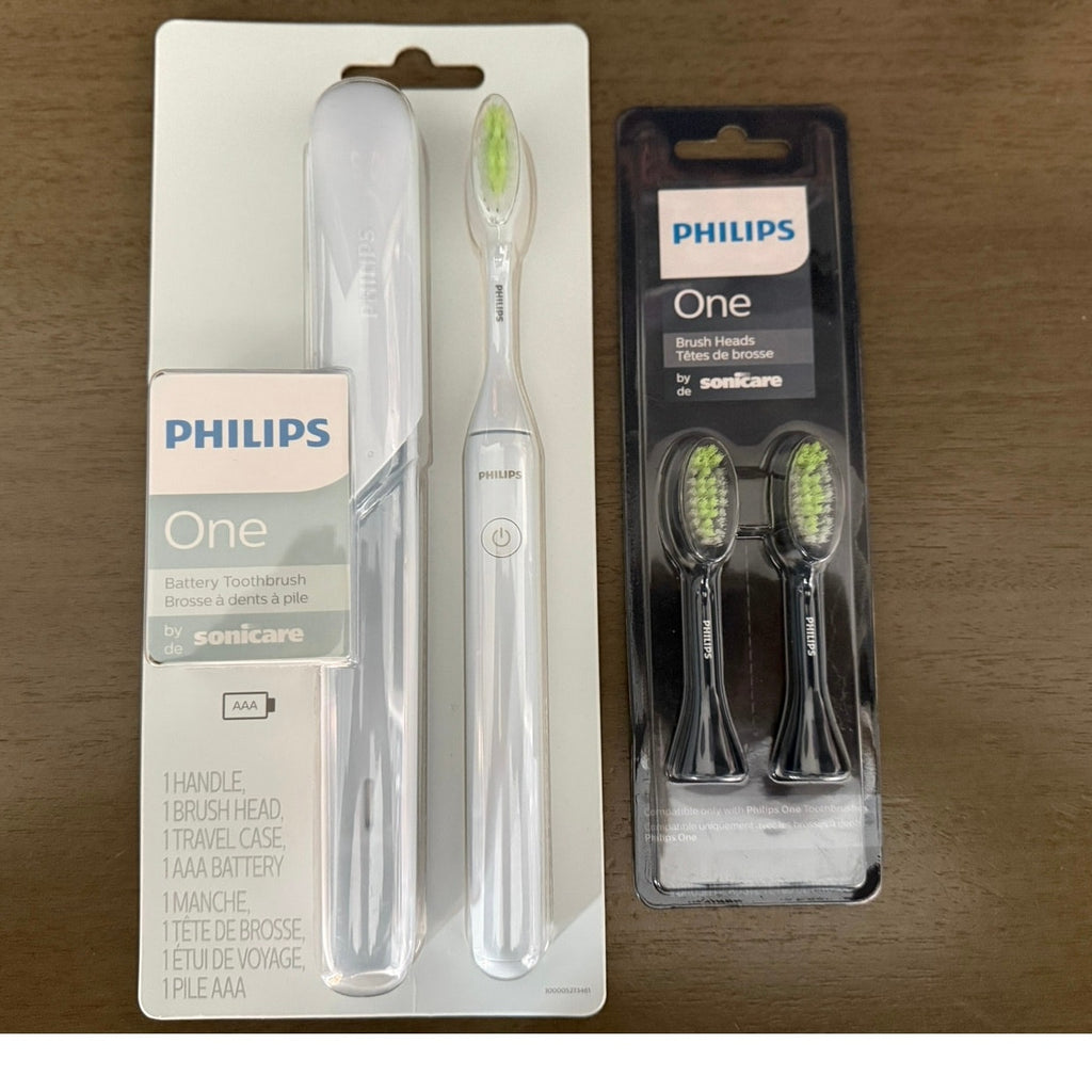 Philips One Sonicare Electric Toothbrush w/ 2 Pack Sonic Head Replacements
