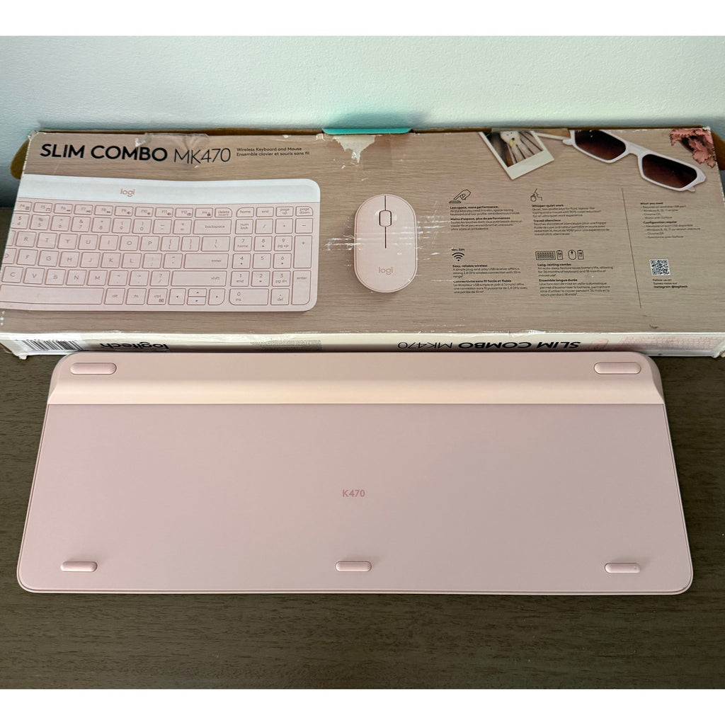 Logitech MK470 Keyboard PINK USB-A Low-Profile Full-Size Keyboard - NO MOUSE