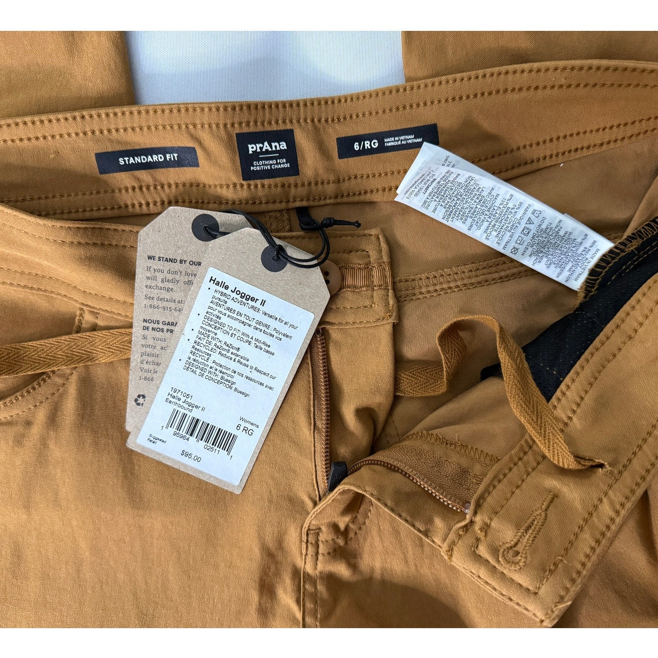Women's PrAna Halle E‑Waist Jogger II – Antique Bronze /Tumeric - Size 6 RG NWT