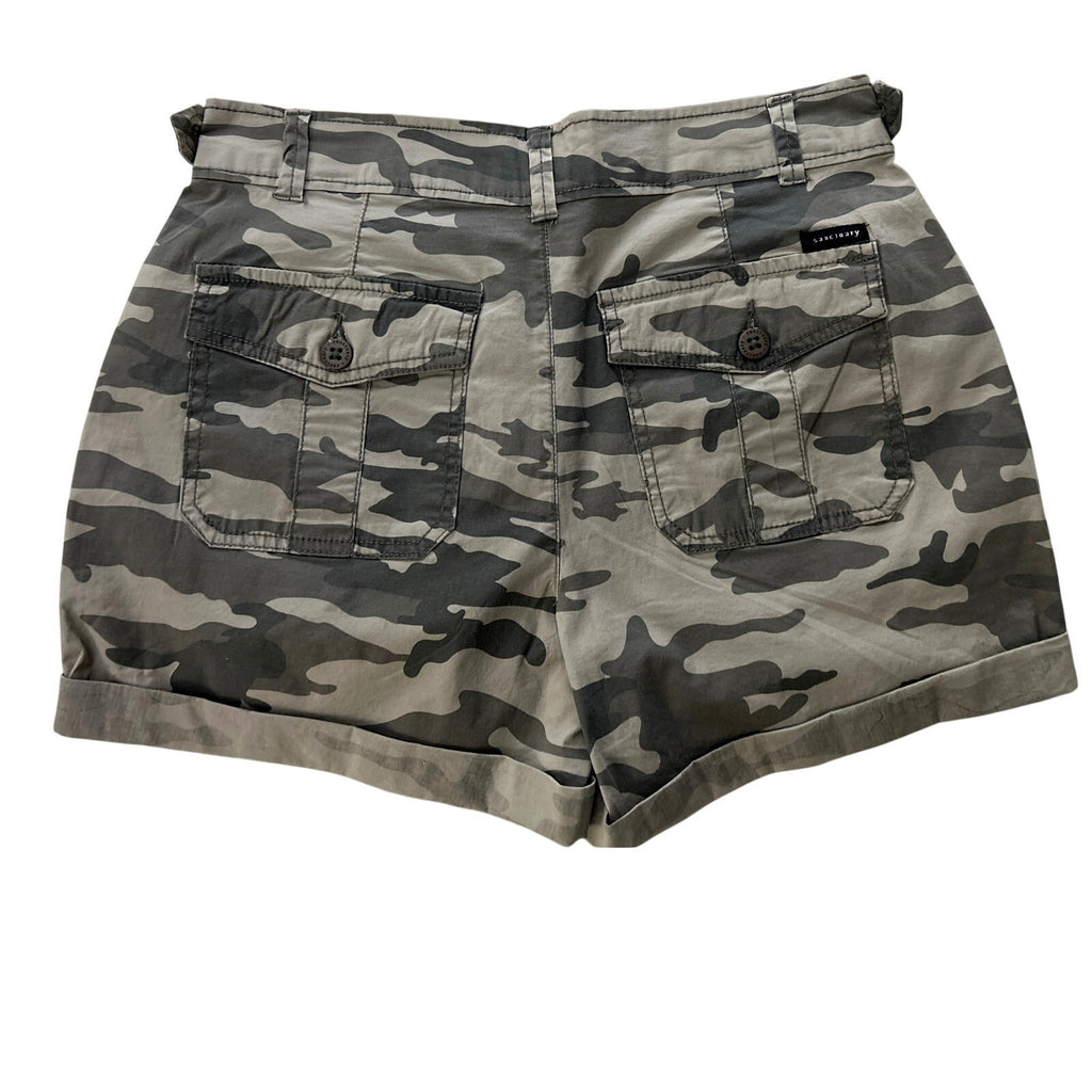 Sanctuary Los Angeles Cadet Camo Cargo Shorts Stretch Utility Style Sz Small