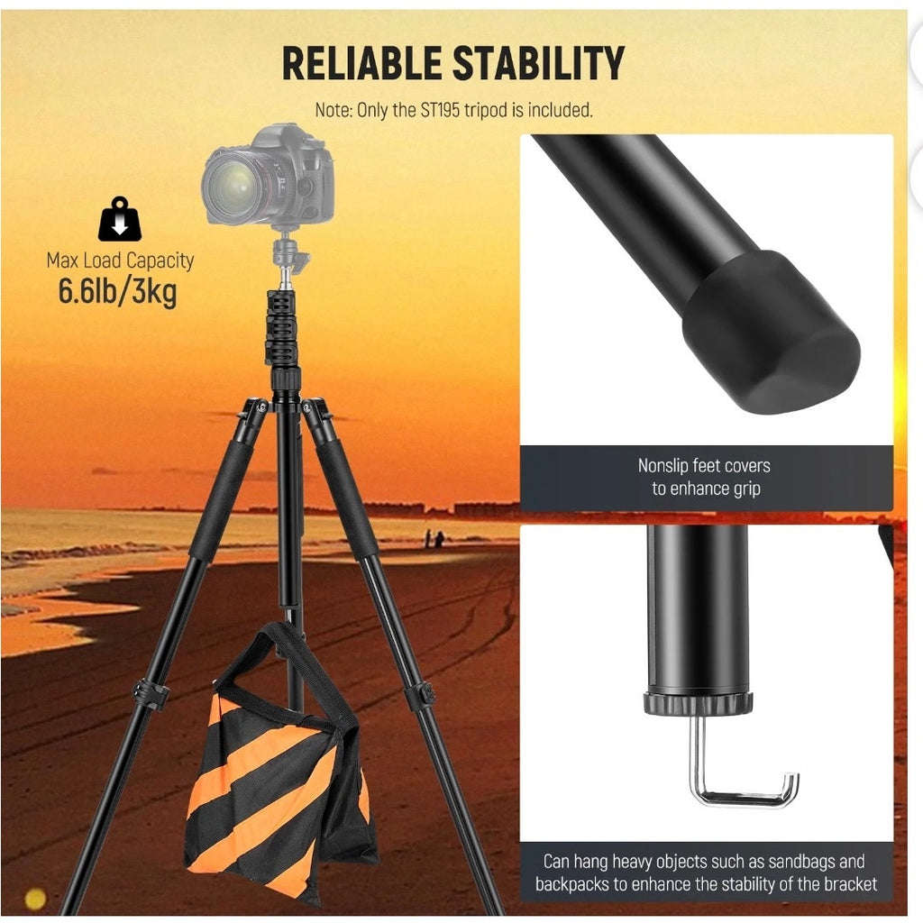 Neewer ST195 Photography Light Stand 1.5-6.4ft Aluminum Reversible Studio Tripod