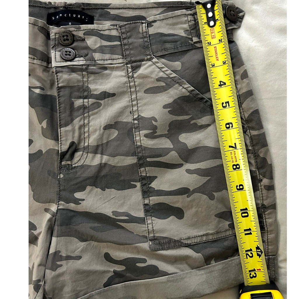 Sanctuary Los Angeles Cadet Camo Cargo Shorts Stretch Utility Style Sz Small