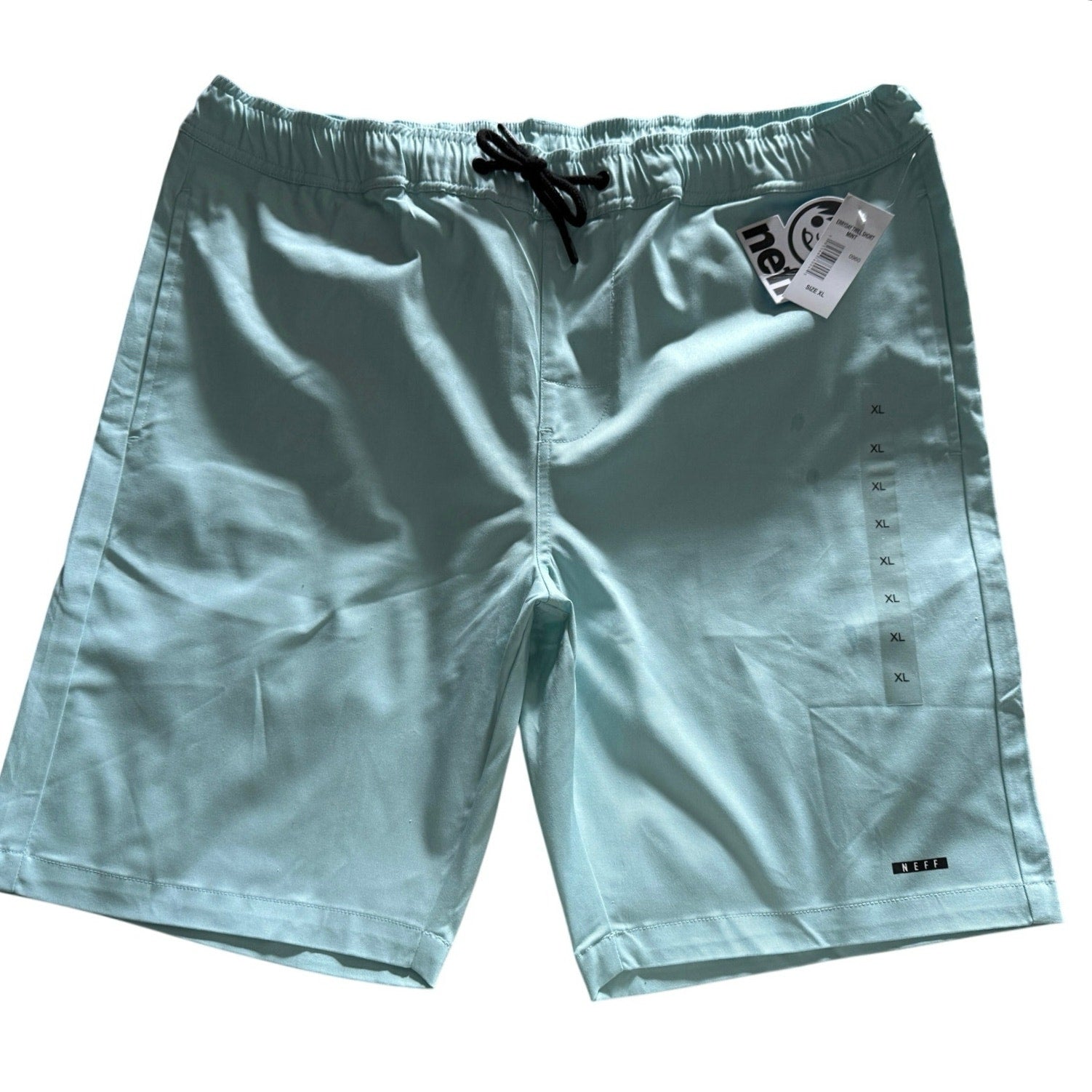 Mens Neff Board Shorts Elastic Waist Drawstring Pockets Turquoise Sz XL NWT