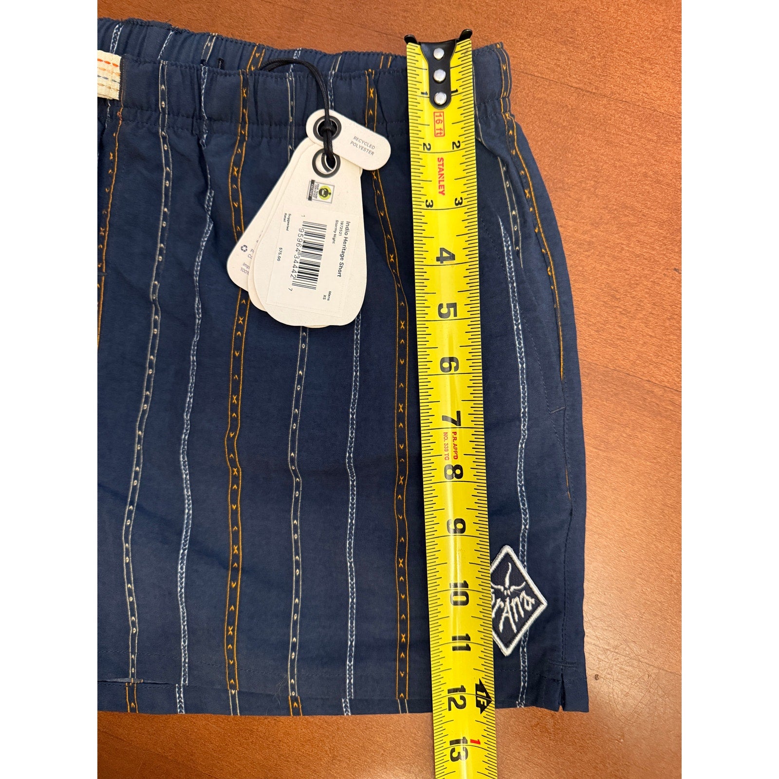 Womens Prana 90s Style Inspired Indio Heritage Shorts Stormy / Navy Sz Small 3"