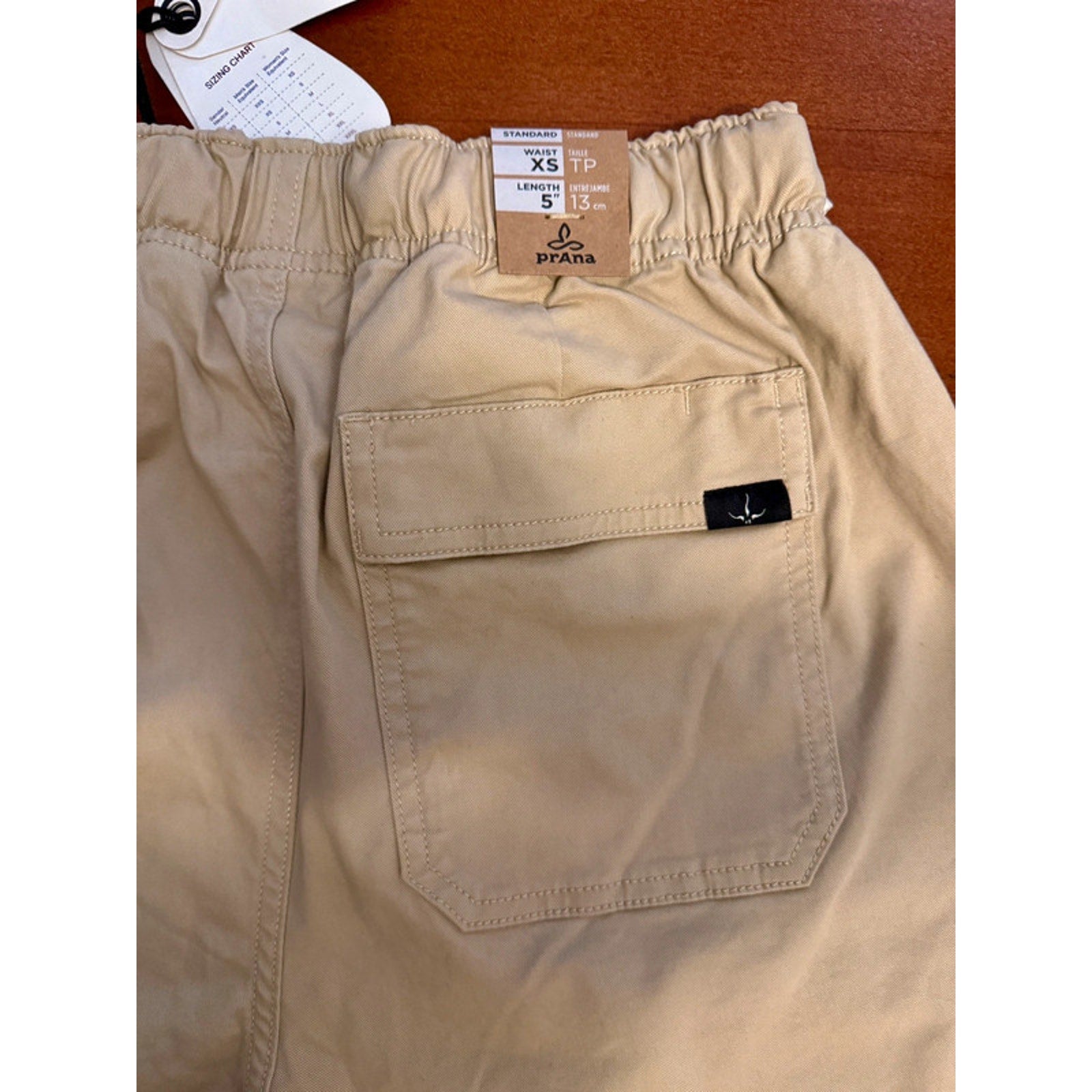 Prana Orig. Co-Ed Collection Mojave Shorts Khaki 5" inseam Women Small / Men XS