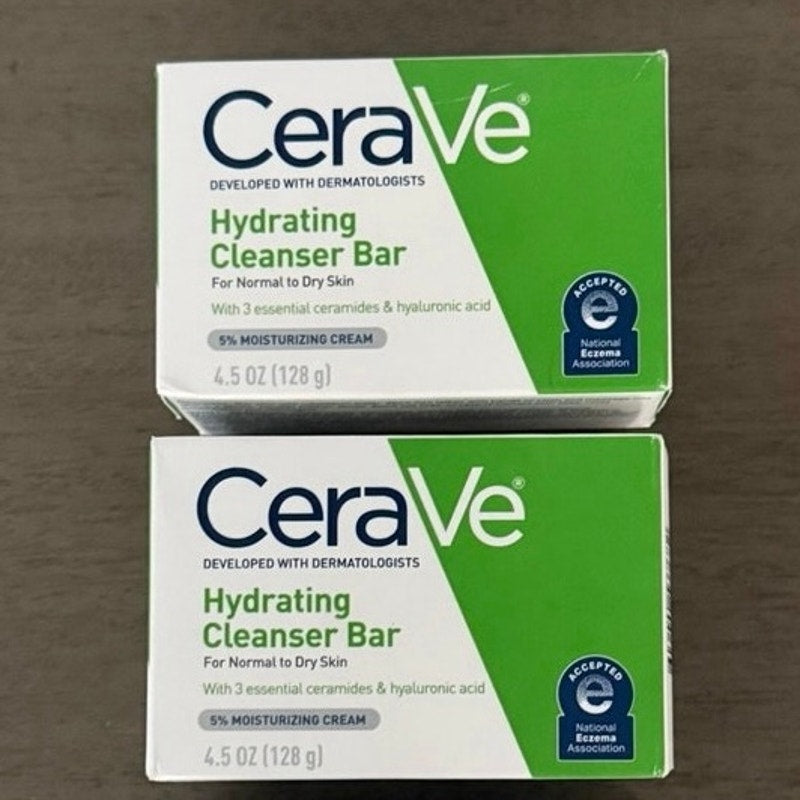 2 Pack CeraVe Hydrating Moisturizer Cleanser Bar Soap Normal Dry Skin Ceramides
