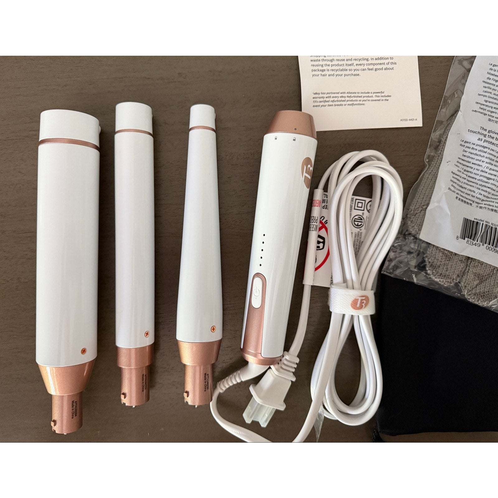 T3 Whirl Trio Interchangeable Curling Iron Kit 1", 1 1/4", 1 1/2" Barrels NWOB