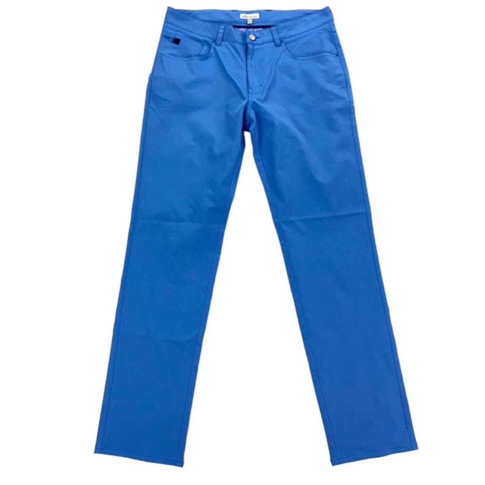 Mens Peter Millar 30 X 32 Signature Sateen Five-Pocket Flat Front Cotton Blend Pant