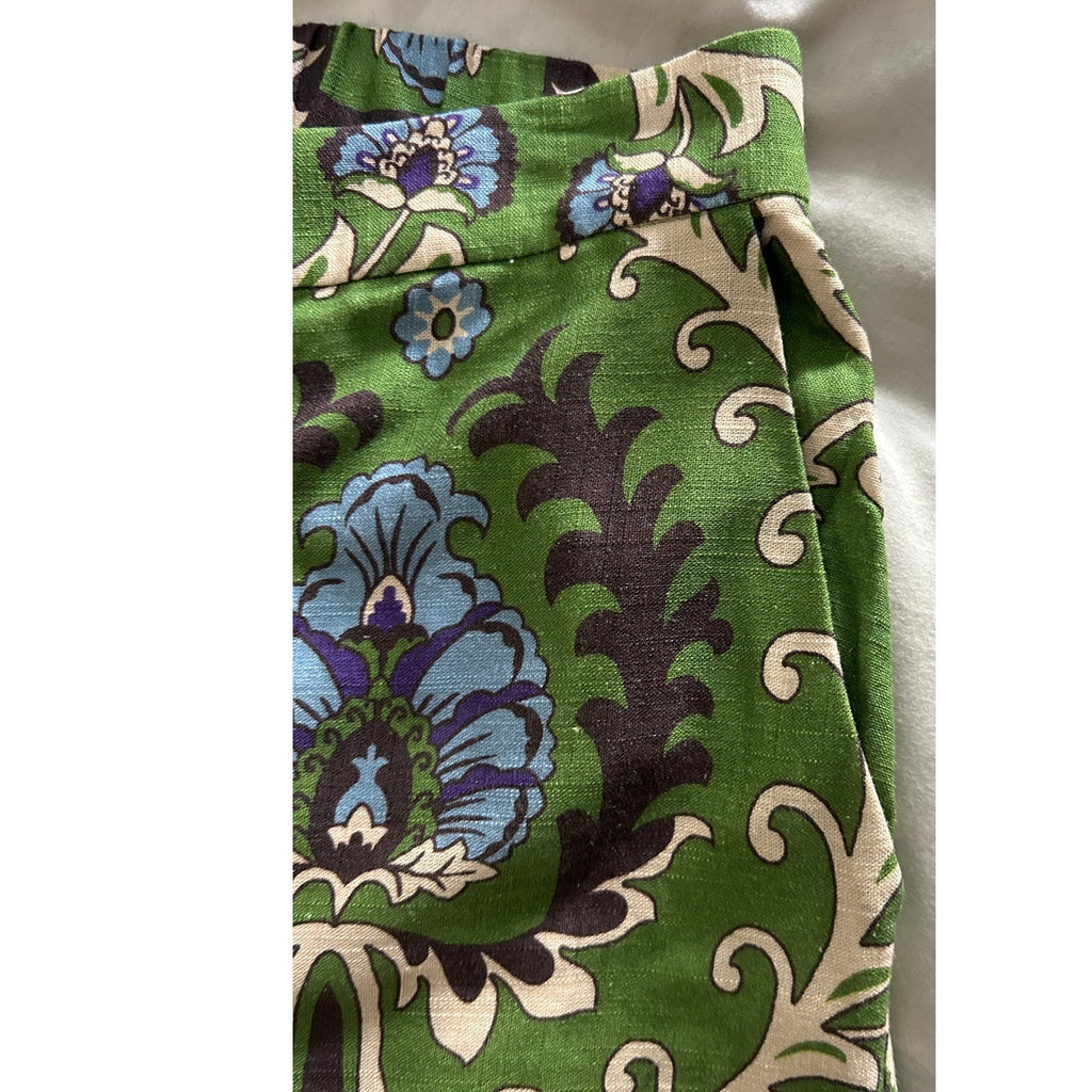 Sanctuary Spring Breaker High Rise Green Stylish Pattern Linen Shorts *Sz XS / S