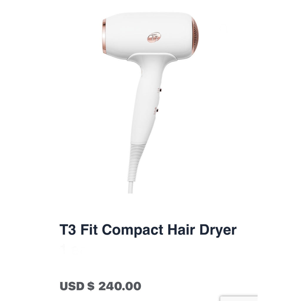 T3 Fit Micro Compact Professional Hair Dryer w/IonAir Fast Lightweight NoBox New