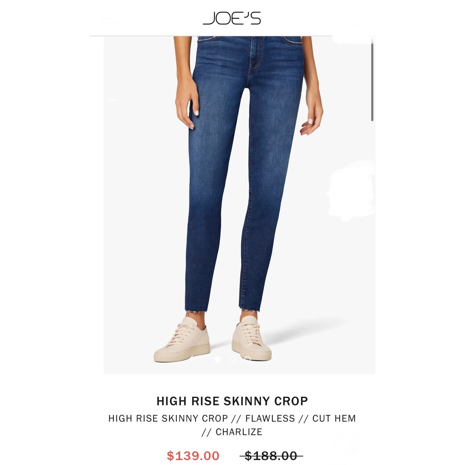 Joe's Jeans Sz Is 24 High Rise Skinny Crop—Raw Hem Stretch for Everyday Style NE