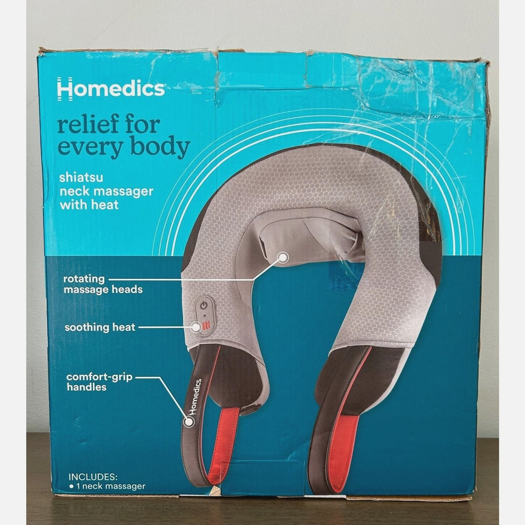 Shiatsu Neck Massager with Heat Integrated Deep-Kneading Comfort Flex - Homedics