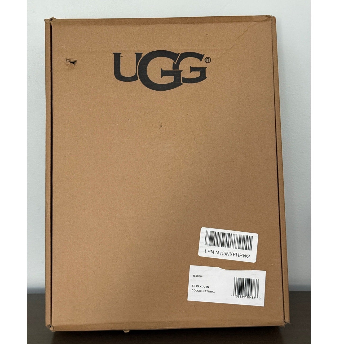 UGG Adalee Natural White Faux Fur Throw Blanket 50 x 70 Cozy Textured Luxury NIB