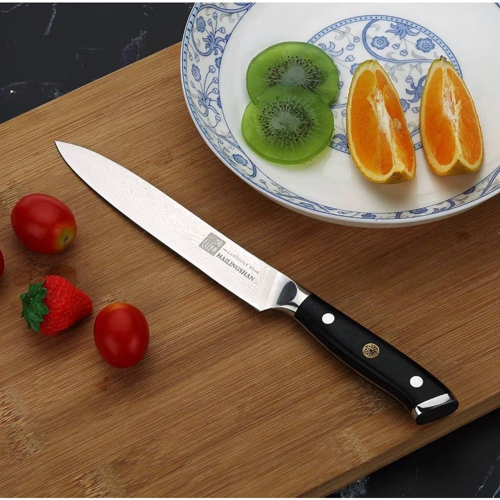 Damascus 6” Pro Chef Knife High Carbon German Steel Universal Kitchen Knife NIB