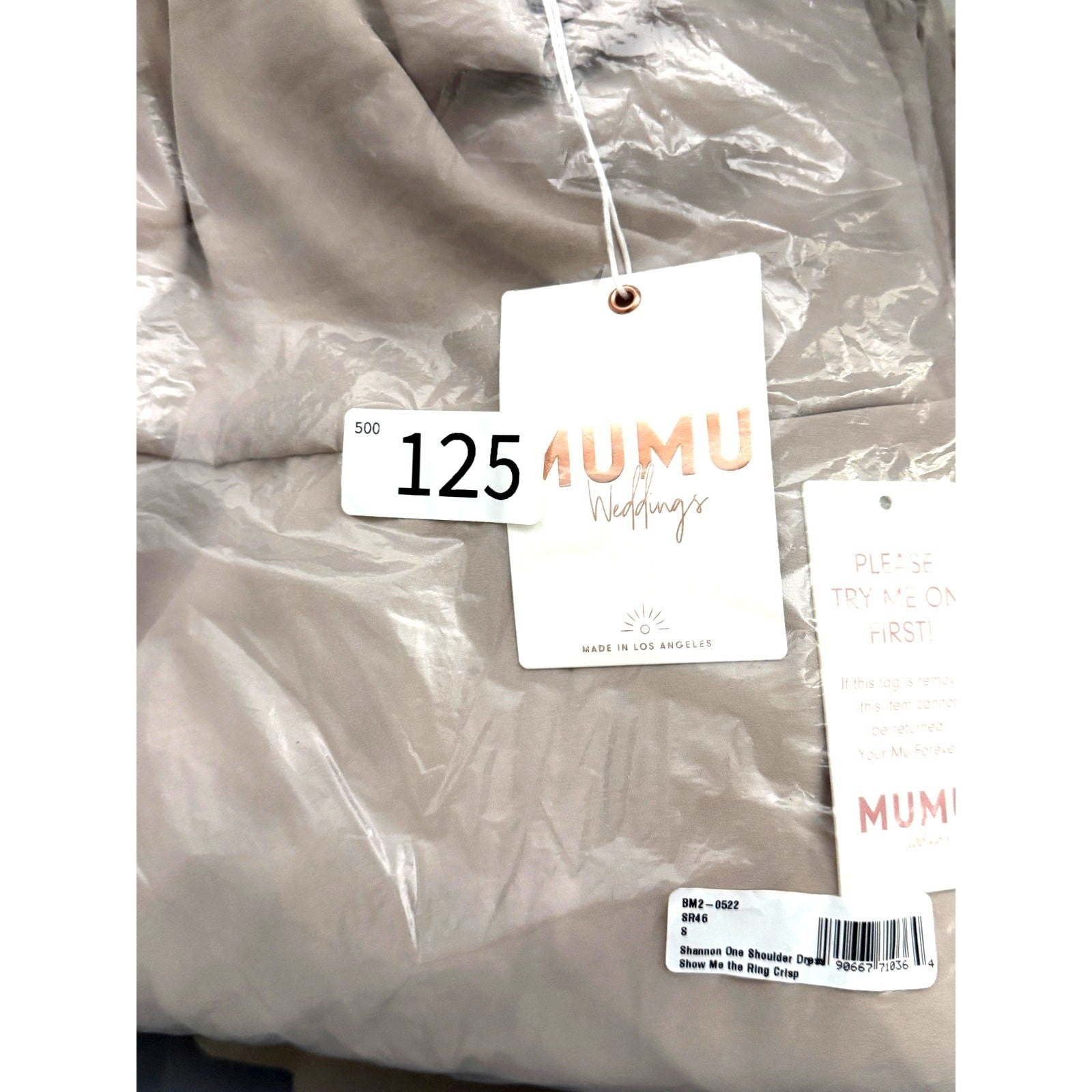 Show Me Your Mumu Shannon One Shoulder Dress Show Me The Ring Crisp Sz Small NWT