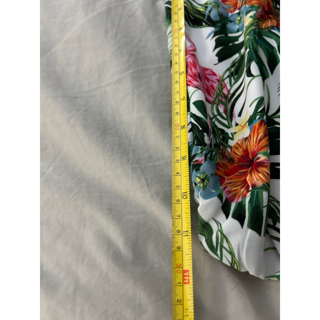 Rachel Zoe Tropical Print Choker Tank Top – Bare Shoulder, Large