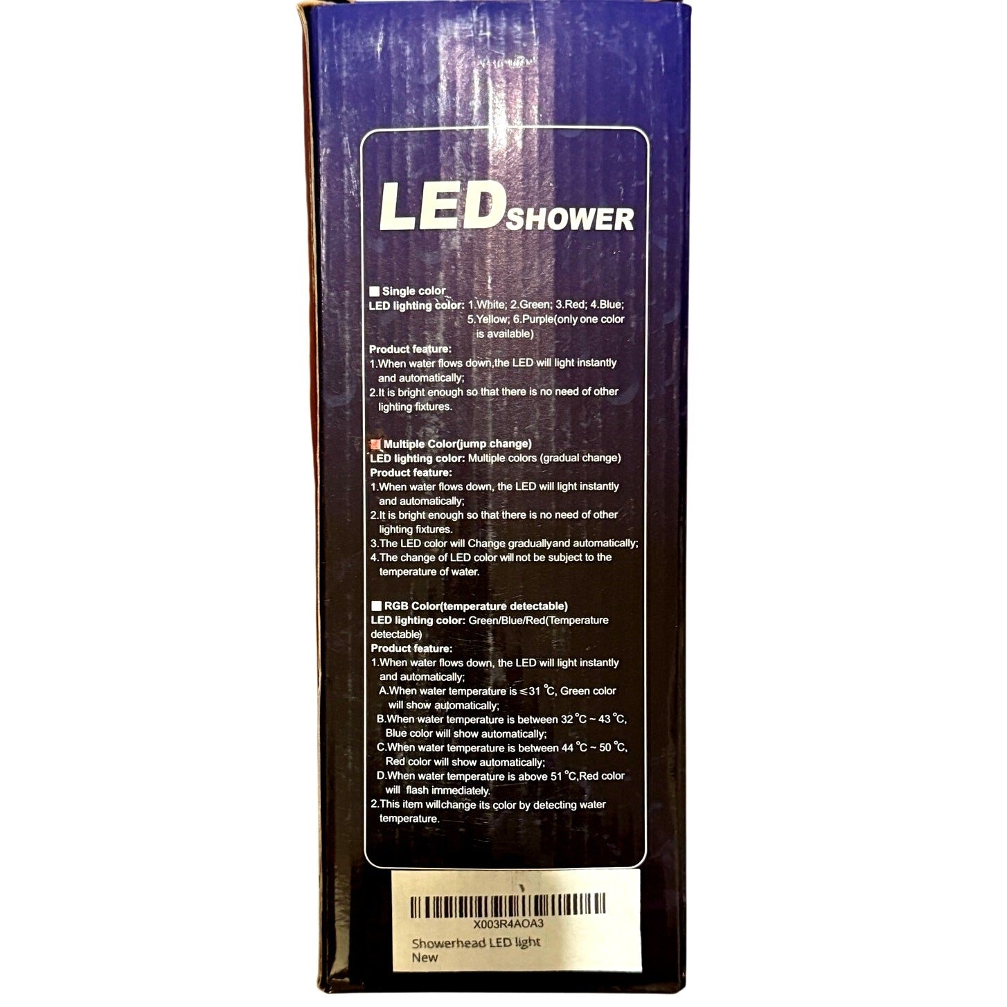 LED High Pressure Shower Head 7‑Color Changing | Filtration Beads | Handheld Kit