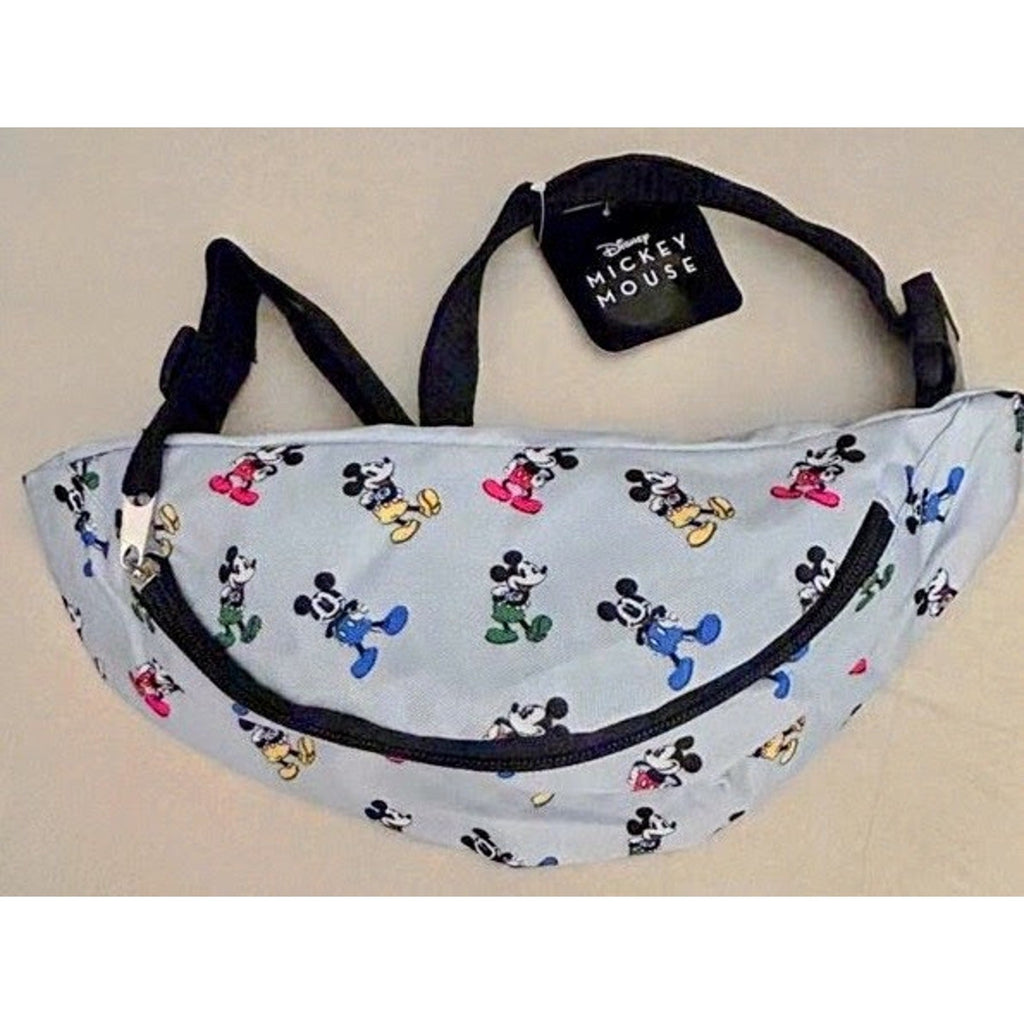 Disney Mickey Mouse Fanny Pack Light Blue Waist Belt Bag Unisex Travel