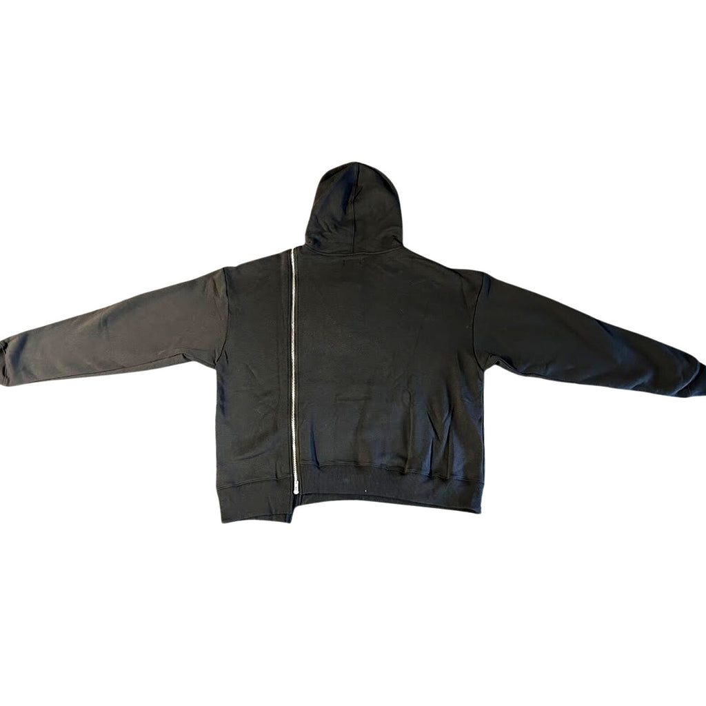 GODI Hoodie Sz M, Vintage Black, Unisex, Asymmetrical, Detroit Streetwear Unique