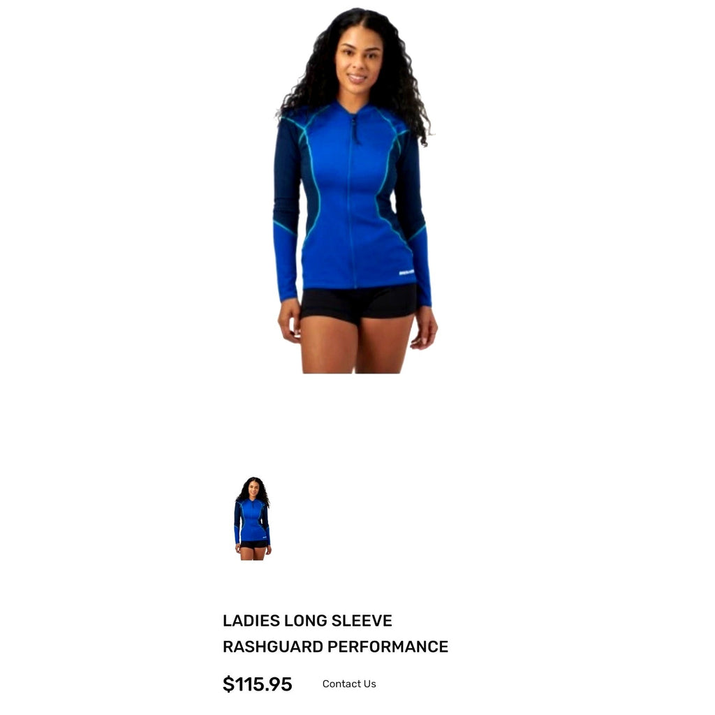 Women's Sea-Doo Long Sleeve Swimsuit Top 50 UV Protection Blue Sz S / P NWT