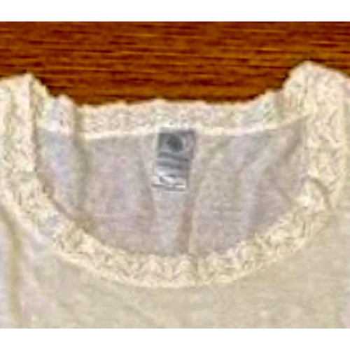 Aventura Lightweight Knit Top Sz M Ivory Cream Crochet Neck & Wrist Detail NEW