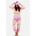 NWT Unicorn Hooded Lounge Sleepwear Costume Pajamas, Medium Pastel Rainbow Plush
