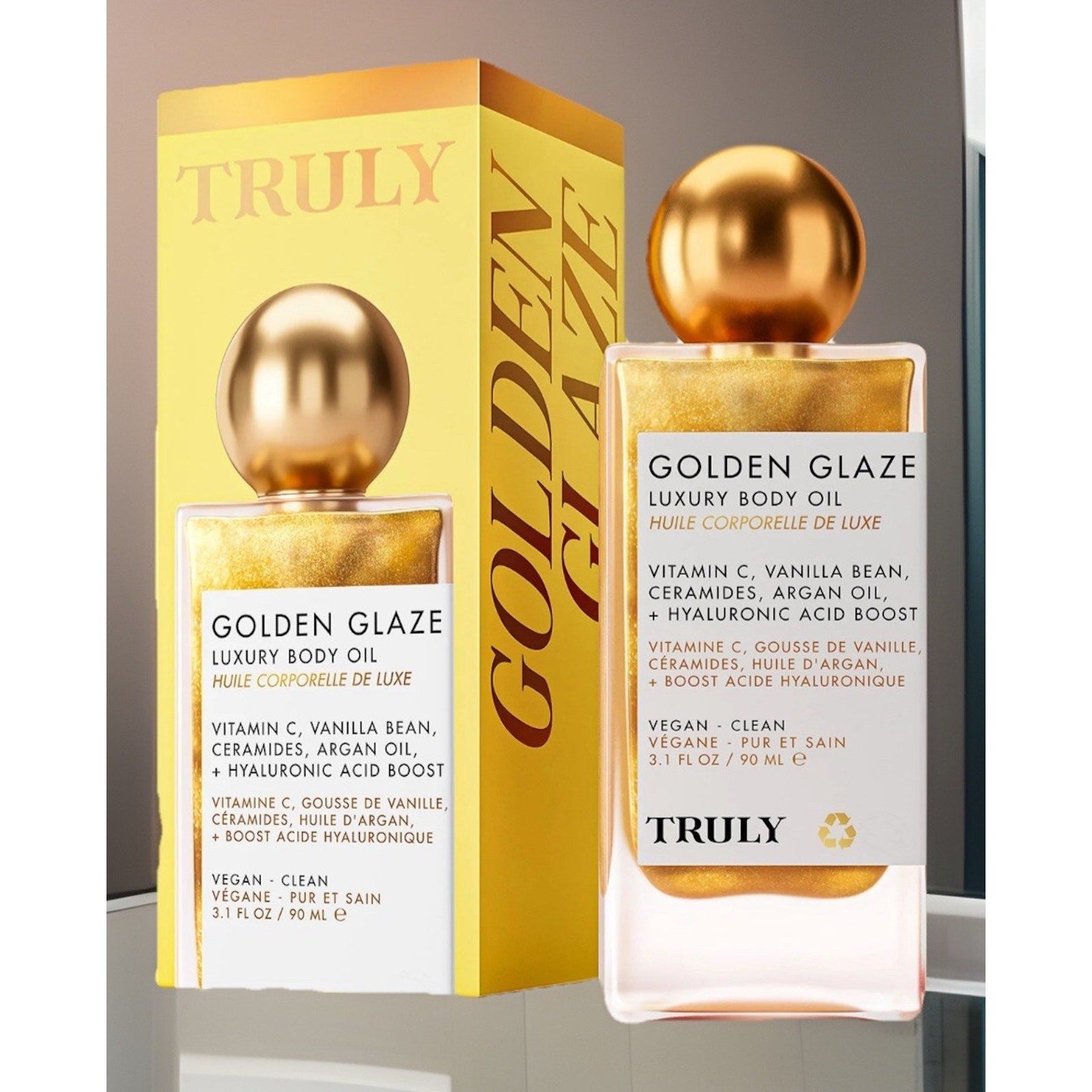 Truly Golden Glaze Luxury Body Oil Hyaluronic Acid, Vitamin C, Ceramides 3.1 oz