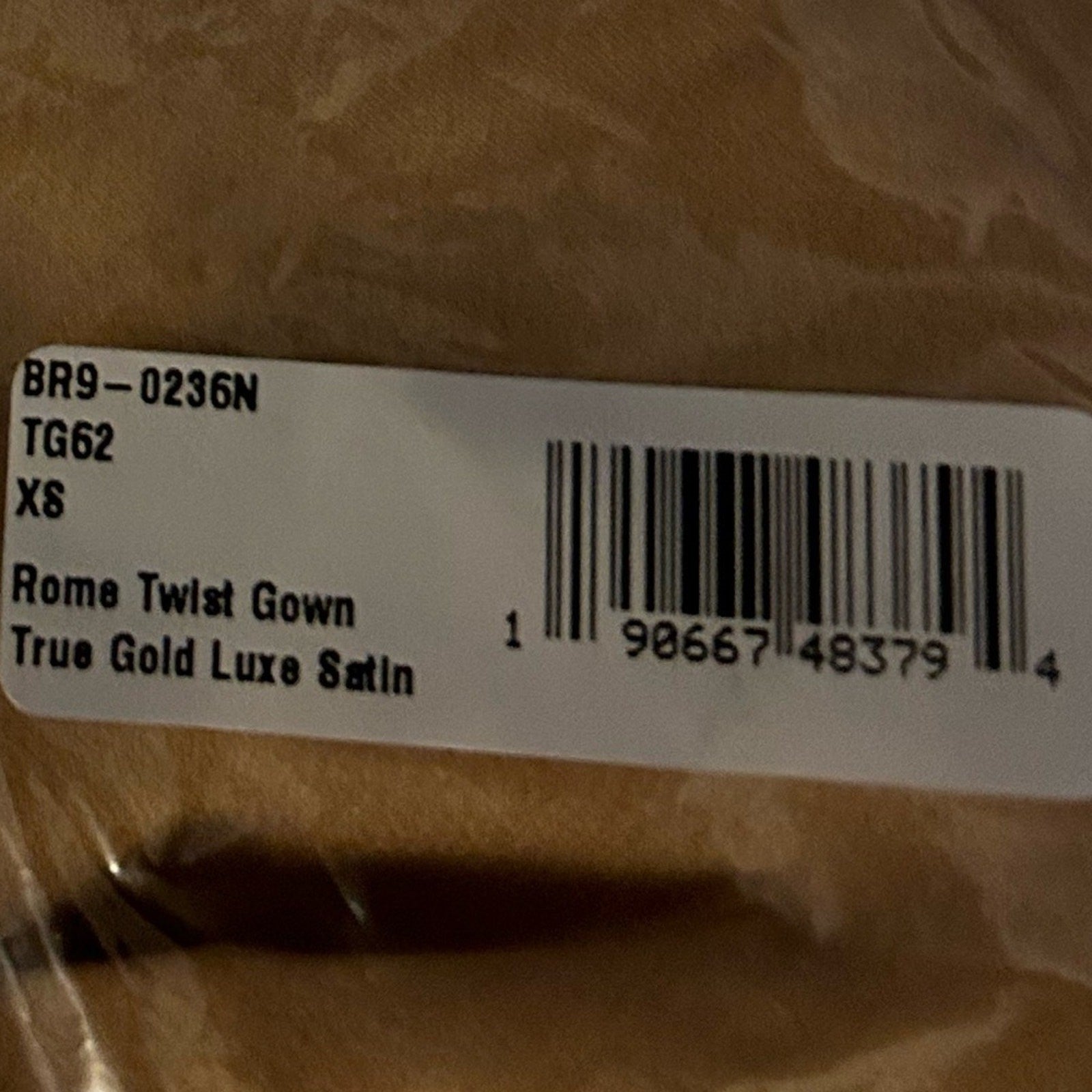 Show Me Your MuMu Rome Twist Empire Waist Gown True Gold Luxe Satin Size XS NEW