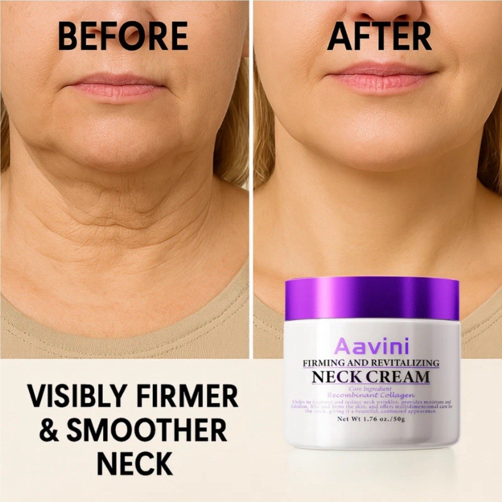 Aavini Firming Neck Cream Peptide Collagen Lift 1.7oz Wrinkle Dark Neck NEW