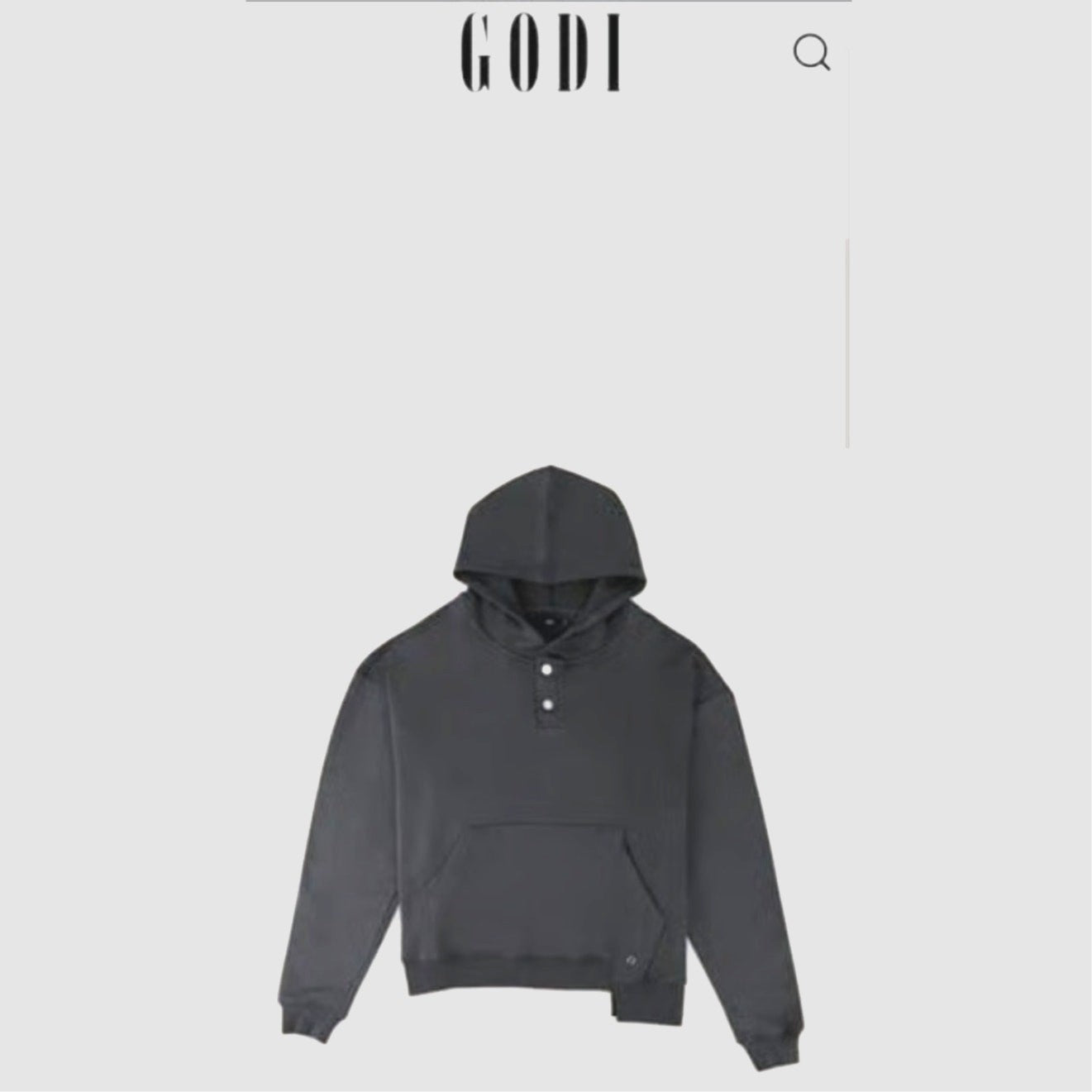 GODI Hoodie Sz M, Vintage Black, Unisex, Asymmetrical, Detroit Streetwear Unique