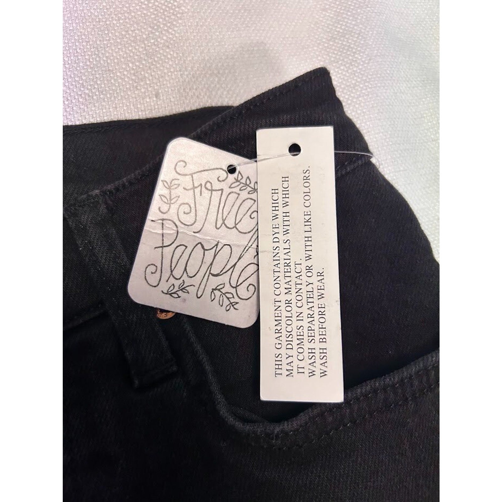 We the Free Black Stella Skinny Jeans Sz 26 High Rise, Button Fly, Raw Hem, NWT