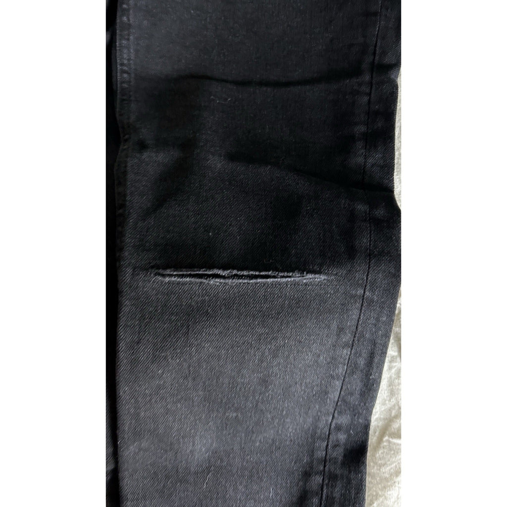 FP Free People Stella Skinny Jeans High Rise Button Fly Raw Hem Black Sz 26  NWT