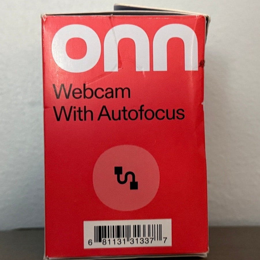 onn 1440P Webcam with Autofocus and Built-in Microphone, Adjustable, Black 