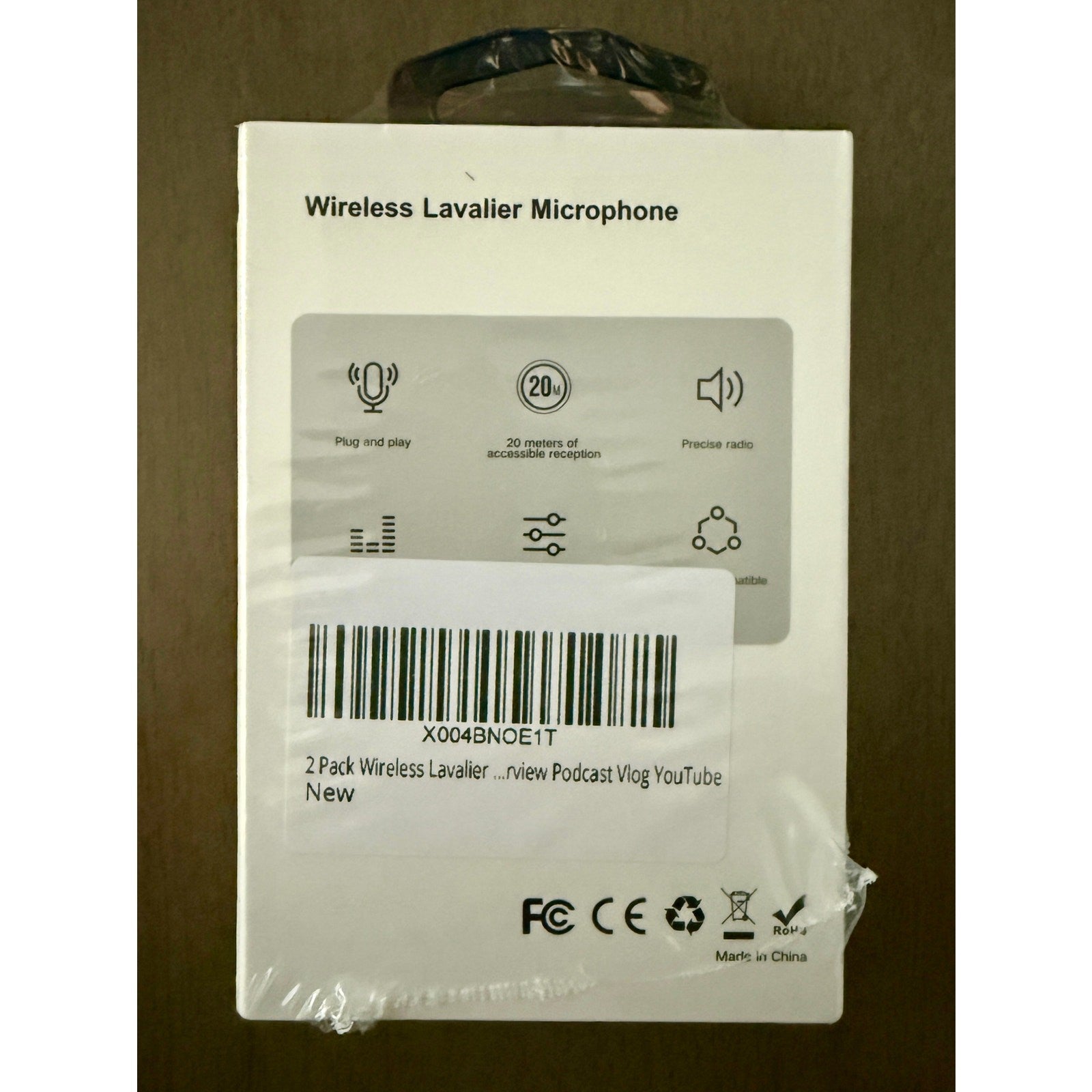 New Wireless Lavalier Mic 2-Pack, Plug & Play, iPhone/Android, No App/Blue