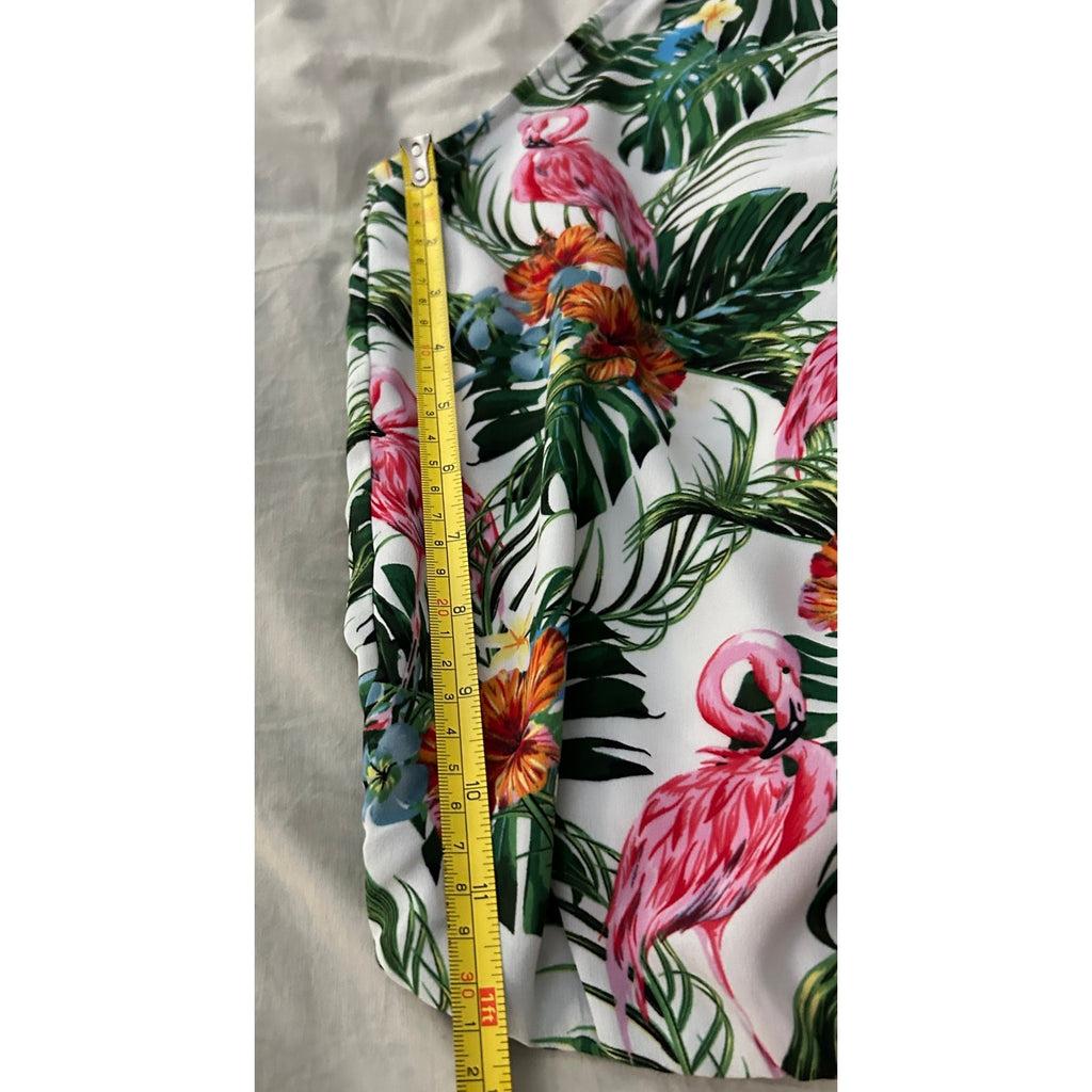 Rachel Zoe Tropical Print Choker Tank Top – Bare Shoulder, Large