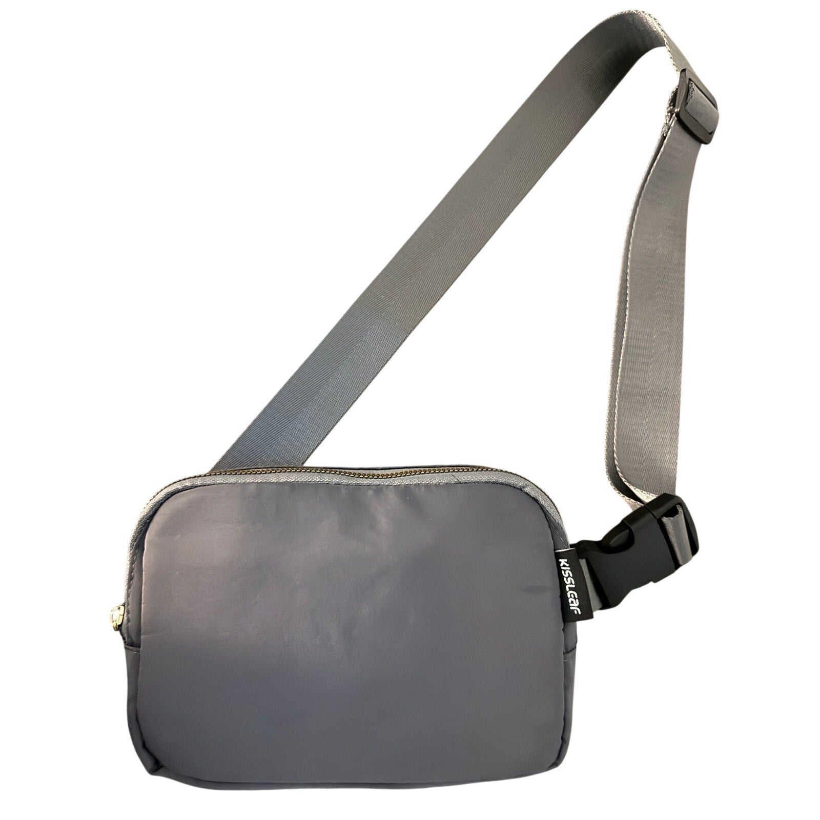 Kissleaf Gray Belt Bag – Mini Crossbody Waist Pouch with Adjustable Strap NEW