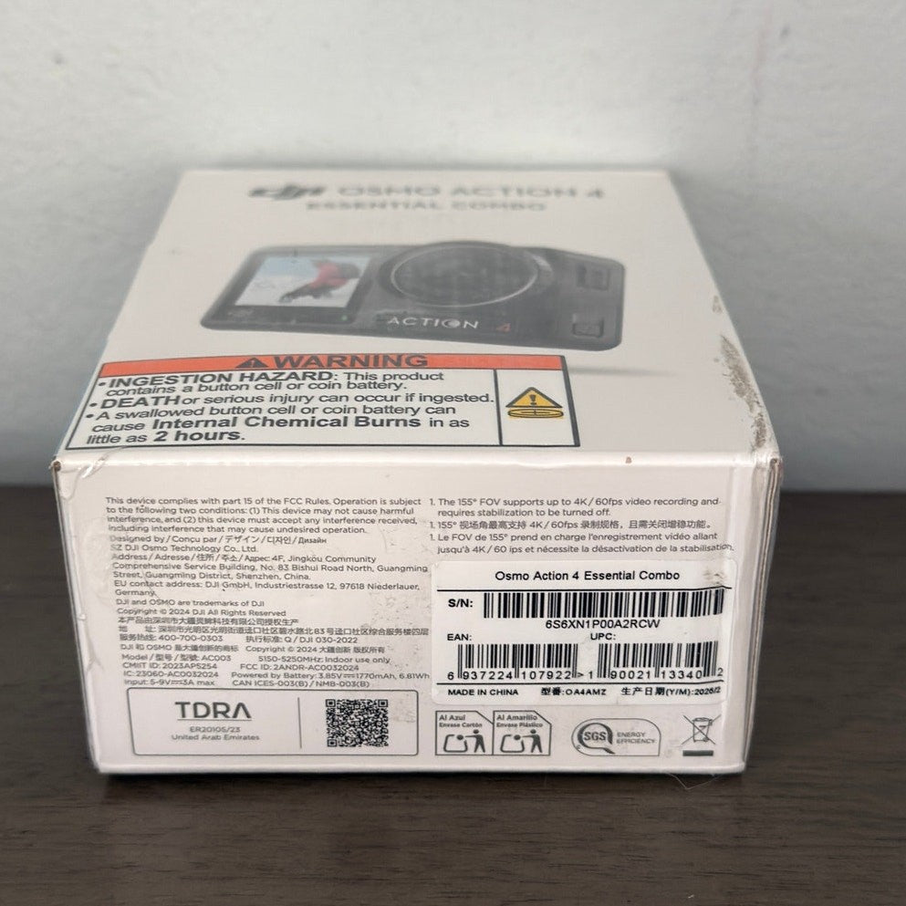 DJI Osmo Action 4 Essential Combo – 4K/120fps – New Sealed – Dual Touchscreens