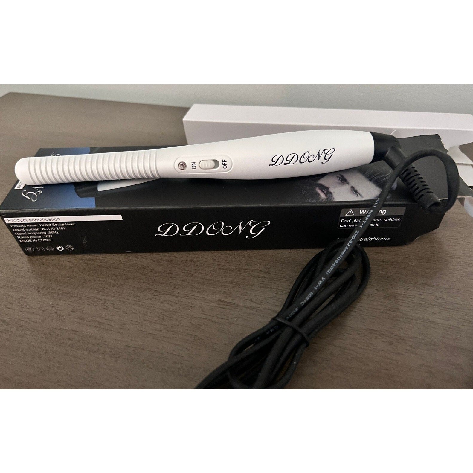 Mens 2‑in‑1 Beard Straightener & Hair Comb Ceramic Fast Heating All Hair Types
