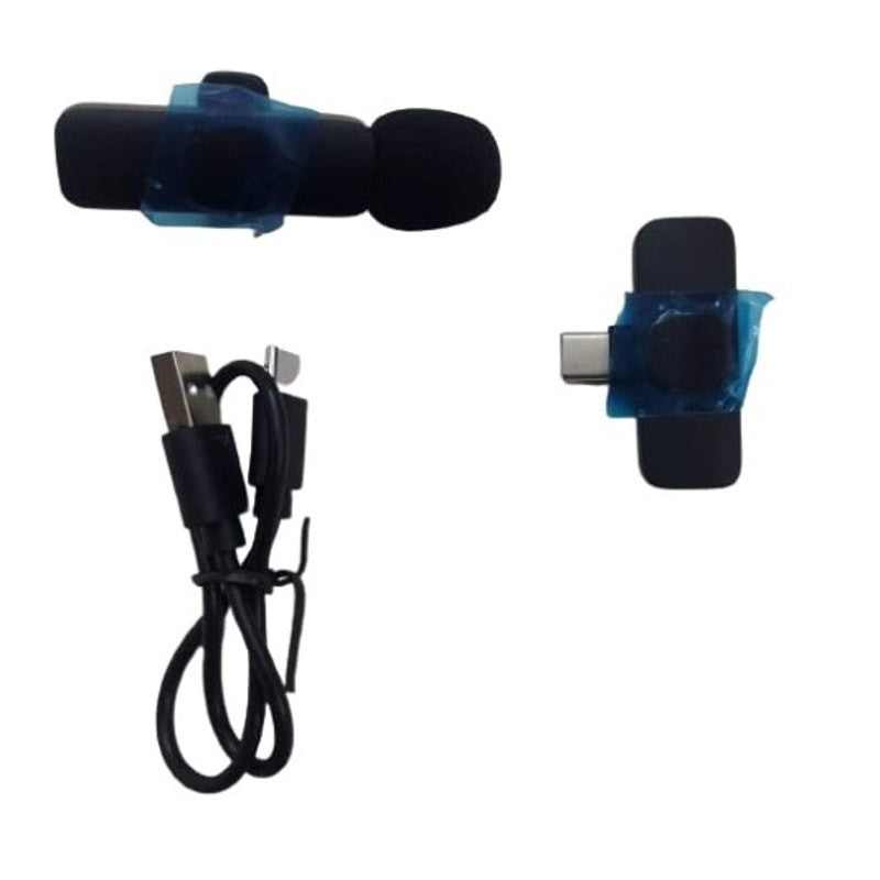 New Wireless Lavalier Mic 2-Pack, Plug & Play, iPhone/Android, No App/Blue