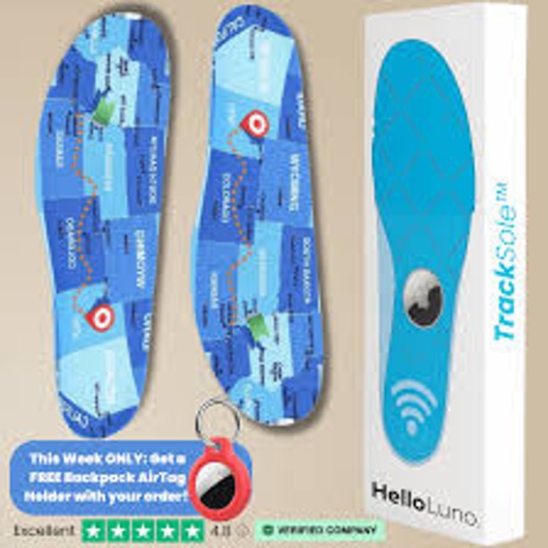 NEW Shoe Insoles Holds Apple AirTag IS Included /  Insole 8" length Cut‑to‑Size 