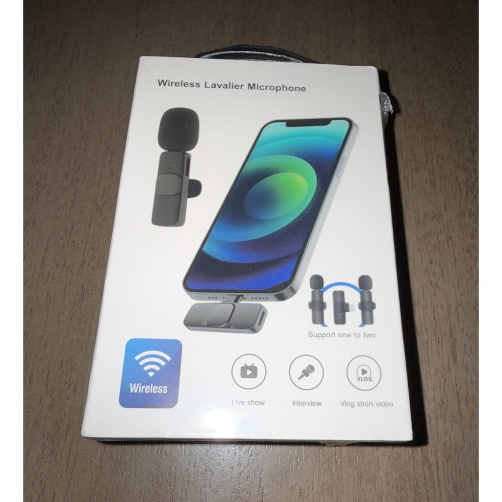New Wireless Lavalier Mic 2-Pack, Plug & Play, iPhone/Android, No App/Blue
